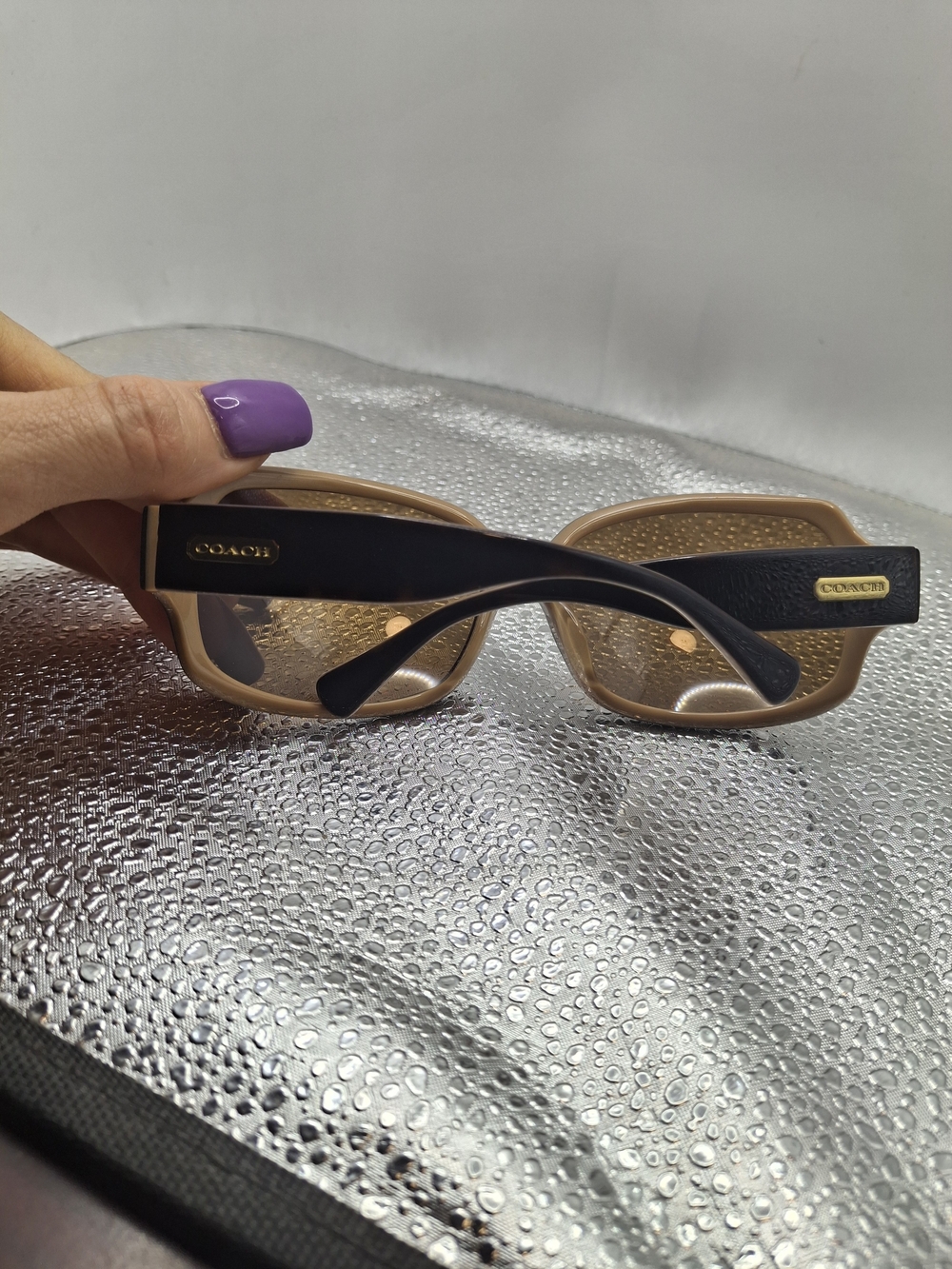 Coach Women’s Dark Brown Frame with Brown Gradient Lenses Sunglasses - Picture 5 of 6